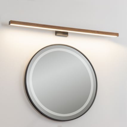 Brilagi - LED spejllampe til badeværelse WOODY MIRROR LED/15W/230V 90 cm IP44 eg kirsebær/sort