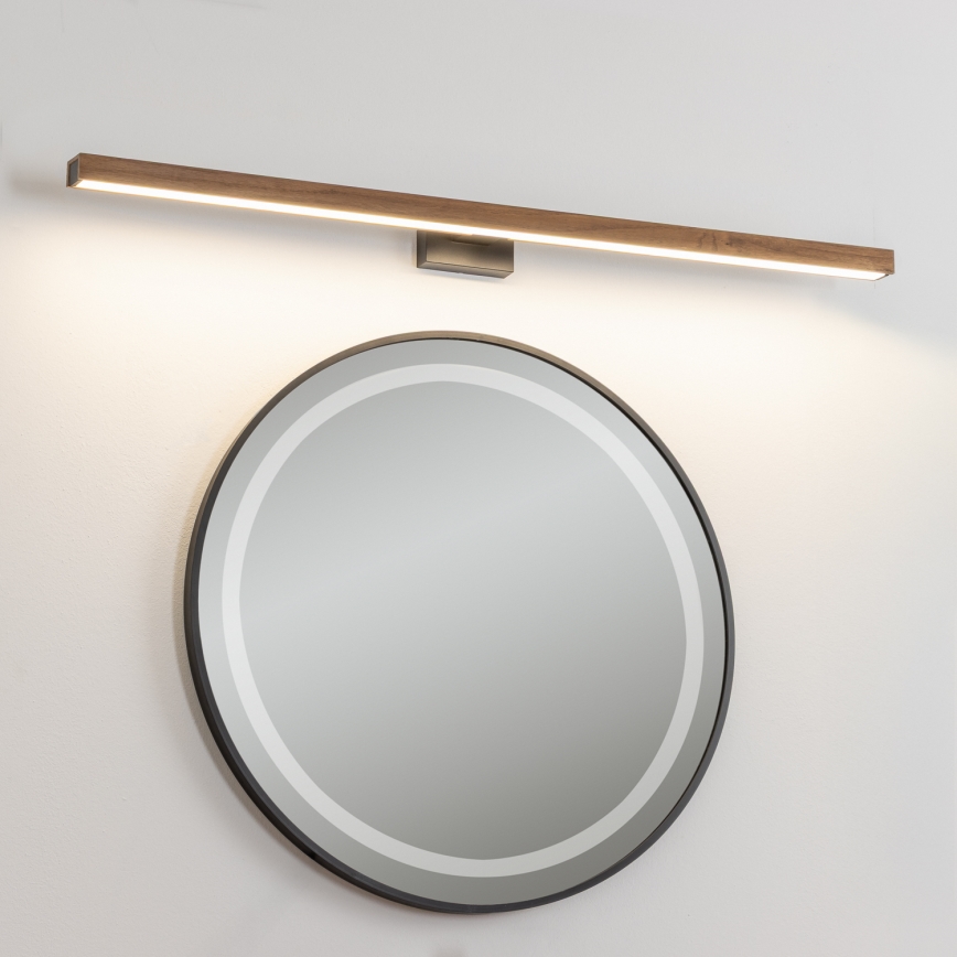 Brilagi - LED spejllampe til badeværelse WOODY MIRROR LED/15W/230V 90 cm IP44 eg kirsebær/sort