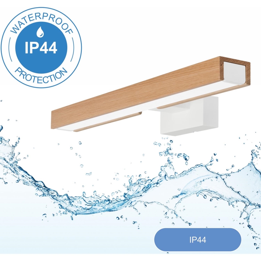 Brilagi - LED spejllampe til badeværelse WOODY MIRROR LED/8W/230V 40 cm IP44 eg/hvid