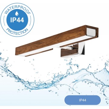 Brilagi - LED spejllampe til badeværelse WOODY MIRROR LED/8W/230V 40 cm IP44 eg kirsebær/skinnende krom