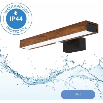 Brilagi - LED spejllampe til badeværelse WOODY MIRROR LED/8W/230V 40 cm IP44 eg kirsebær/sort
