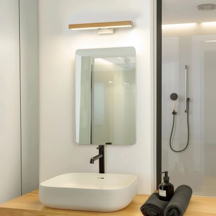 Brilagi - LED spejllampe til badeværelse WOODY MIRROR LED/8W/230V 40 cm IP44 eg/hvid