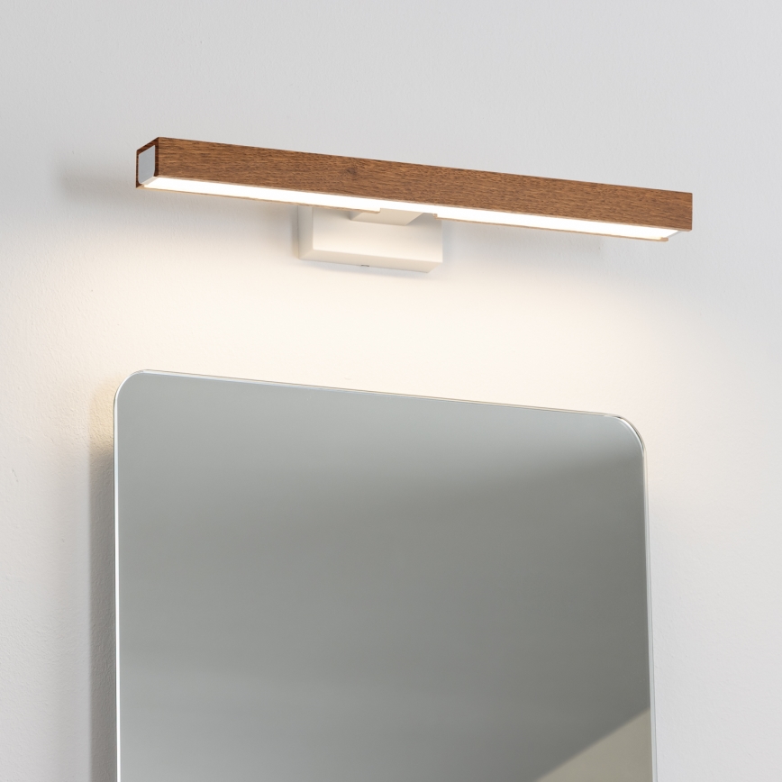 Brilagi - LED spejllampe til badeværelse WOODY MIRROR LED/8W/230V 40 cm IP44 eg kirsebær/hvid