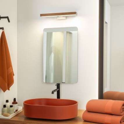 Brilagi - LED spejllampe til badeværelse WOODY MIRROR LED/8W/230V 40 cm IP44 eg kirsebær/hvid