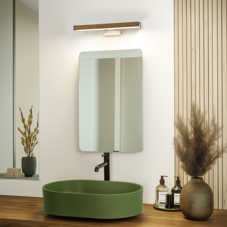 Brilagi - LED spejllampe til badeværelse WOODY MIRROR LED/8W/230V 40 cm IP44 eg/hvid