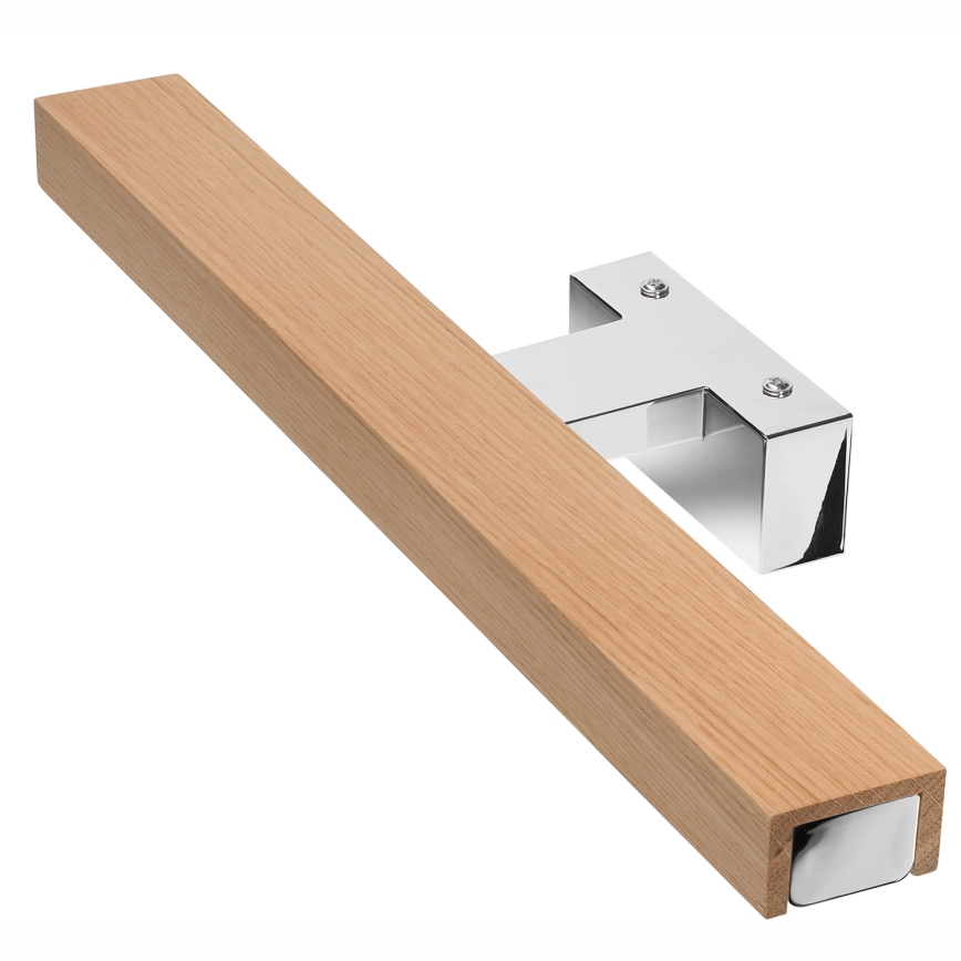 Brilagi - LED spejllampe til badeværelse WOODY MIRROR LED/8W/230V 40 cm IP44 eg/skinnende krom