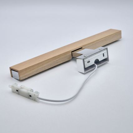 Brilagi - LED spejllampe til badeværelse WOODY MIRROR LED/8W/230V 40 cm IP44 eg/skinnende krom