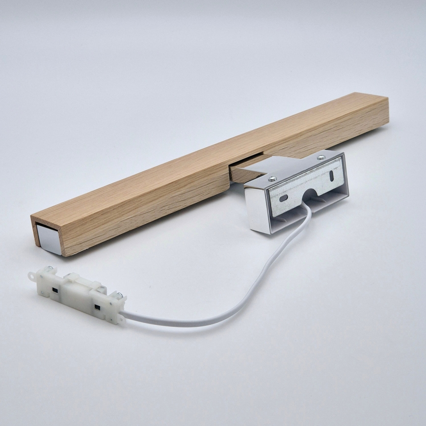Brilagi - LED spejllampe til badeværelse WOODY MIRROR LED/8W/230V 40 cm IP44 eg/skinnende krom