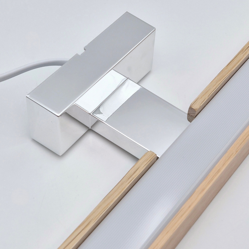 Brilagi - LED spejllampe til badeværelse WOODY MIRROR LED/8W/230V 40 cm IP44 eg/skinnende krom