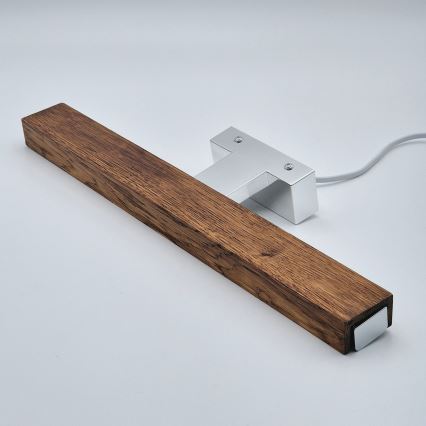 Brilagi - LED spejllampe til badeværelse WOODY MIRROR LED/8W/230V 40 cm IP44 eg kirsebær/skinnende krom