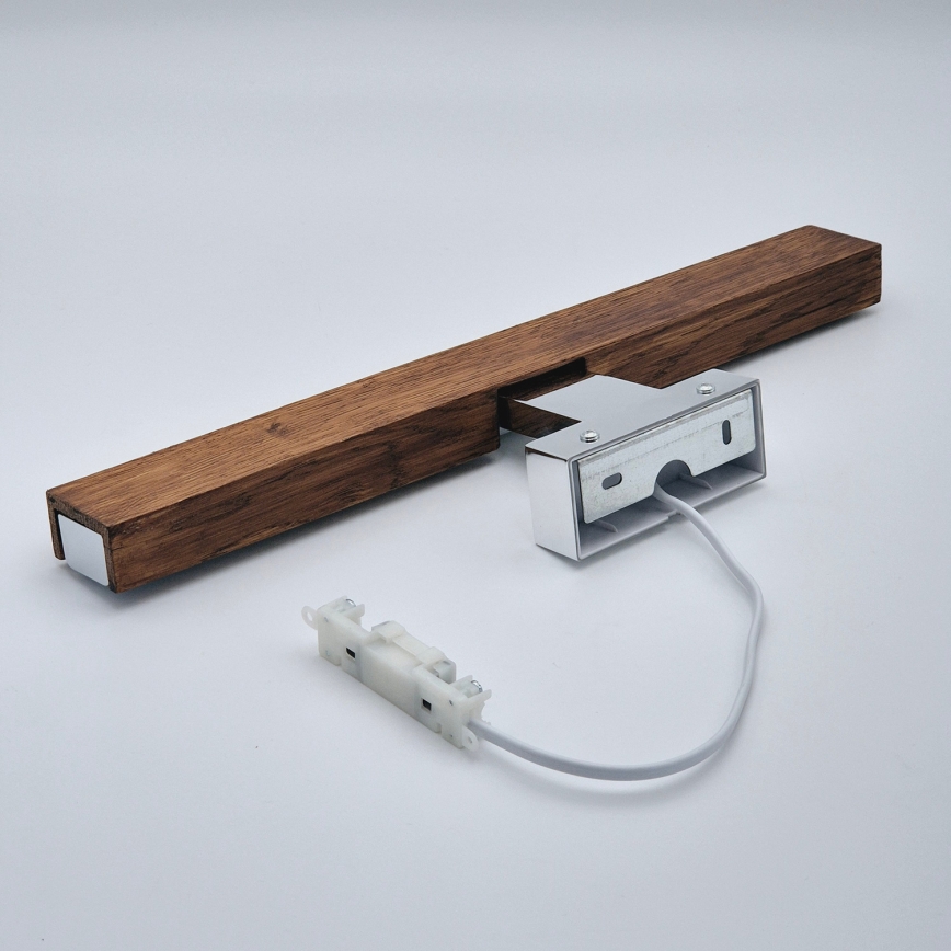 Brilagi - LED spejllampe til badeværelse WOODY MIRROR LED/8W/230V 40 cm IP44 eg kirsebær/skinnende krom