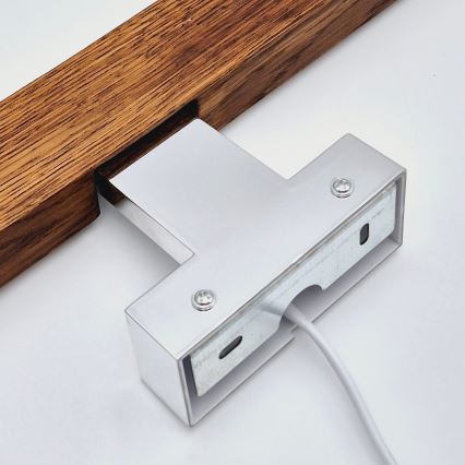 Brilagi - LED spejllampe til badeværelse WOODY MIRROR LED/8W/230V 40 cm IP44 eg kirsebær/skinnende krom