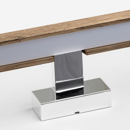 Brilagi - LED spejllampe til badeværelse WOODY MIRROR LED/8W/230V 40 cm IP44 eg/skinnende krom