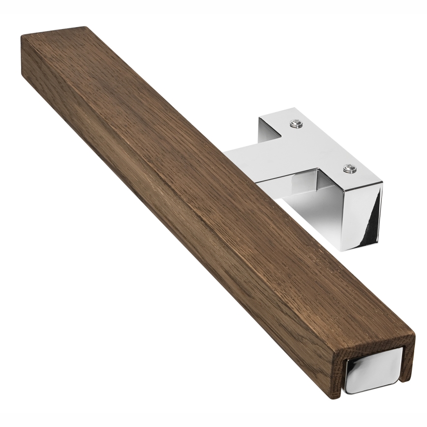 Brilagi - LED spejllampe til badeværelse WOODY MIRROR LED/8W/230V 40 cm IP44 eg/skinnende krom