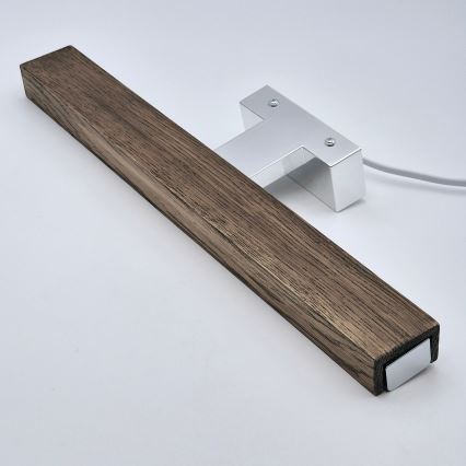 Brilagi - LED spejllampe til badeværelse WOODY MIRROR LED/8W/230V 40 cm IP44 eg/skinnende krom