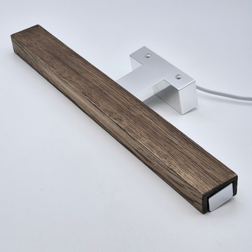 Brilagi - LED spejllampe til badeværelse WOODY MIRROR LED/8W/230V 40 cm IP44 eg/skinnende krom