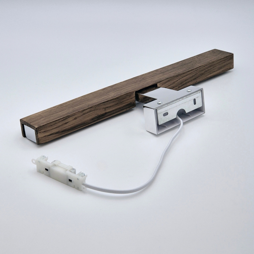 Brilagi - LED spejllampe til badeværelse WOODY MIRROR LED/8W/230V 40 cm IP44 eg/skinnende krom