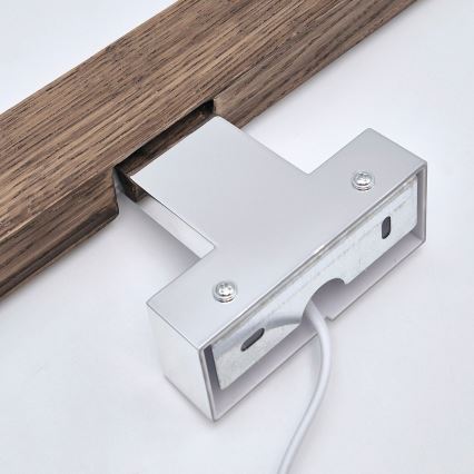 Brilagi - LED spejllampe til badeværelse WOODY MIRROR LED/8W/230V 40 cm IP44 eg/skinnende krom