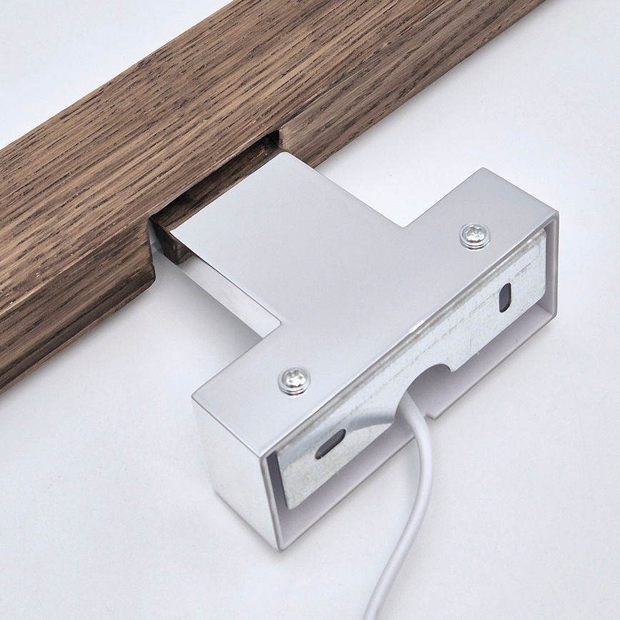Brilagi - LED spejllampe til badeværelse WOODY MIRROR LED/8W/230V 40 cm IP44 eg/skinnende krom