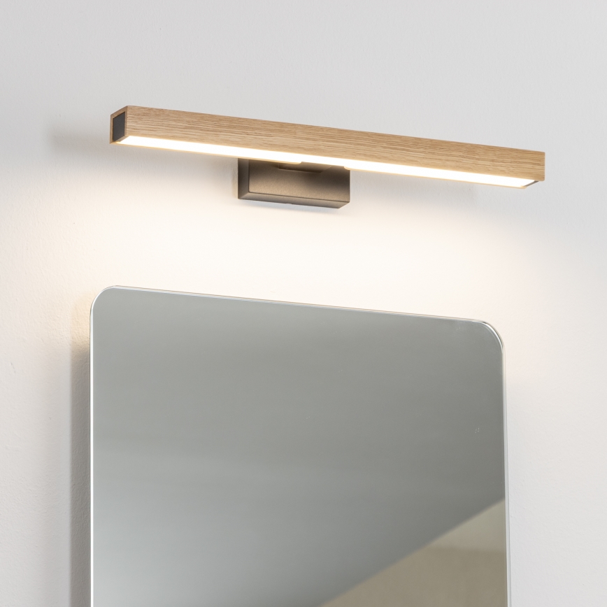 Brilagi - LED spejllampe til badeværelse WOODY MIRROR LED/8W/230V 40 cm IP44 eg/sort