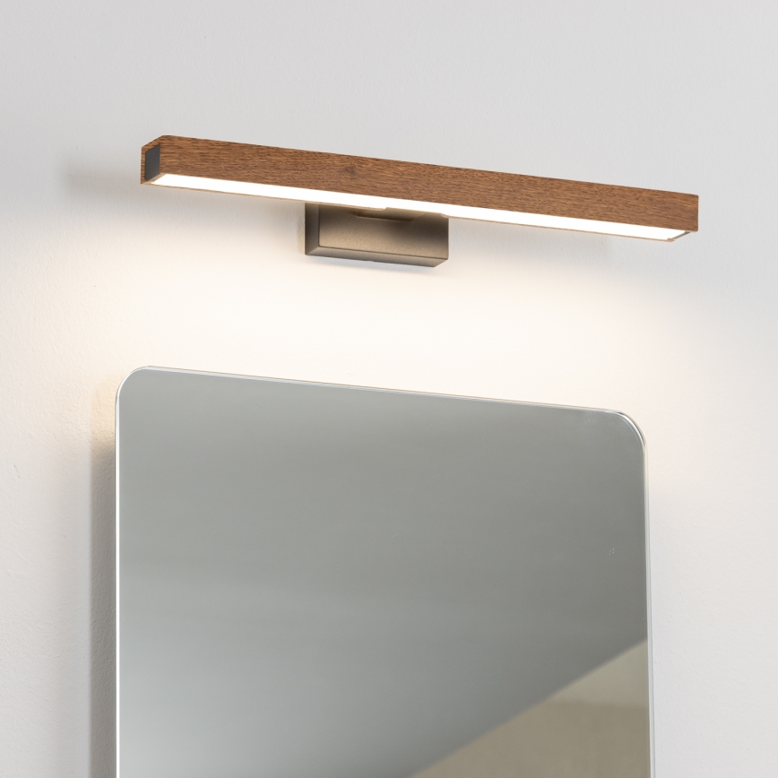 Brilagi - LED spejllampe til badeværelse WOODY MIRROR LED/8W/230V 40 cm IP44 eg kirsebær/sort