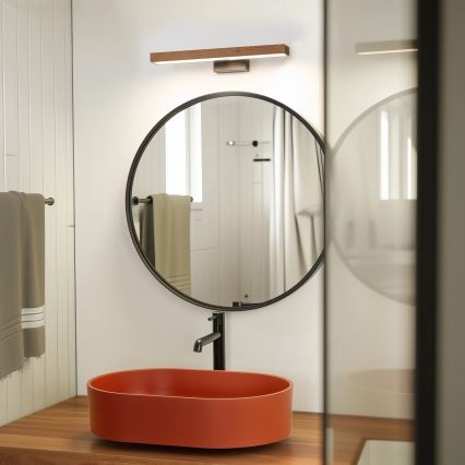 Brilagi - LED spejllampe til badeværelse WOODY MIRROR LED/8W/230V 40 cm IP44 eg kirsebær/sort