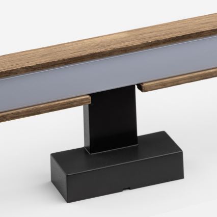 Brilagi - LED spejllampe til badeværelse WOODY MIRROR LED/8W/230V 40 cm IP44 eg valnød/sort