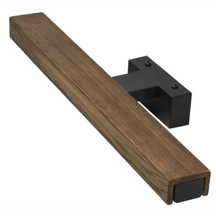 Brilagi - LED spejllampe til badeværelse WOODY MIRROR LED/8W/230V 40 cm IP44 eg valnød/sort