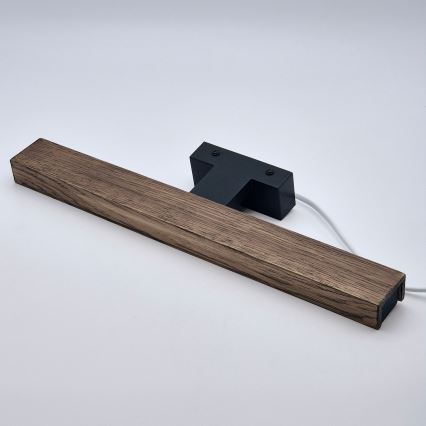 Brilagi - LED spejllampe til badeværelse WOODY MIRROR LED/8W/230V 40 cm IP44 eg valnød/sort