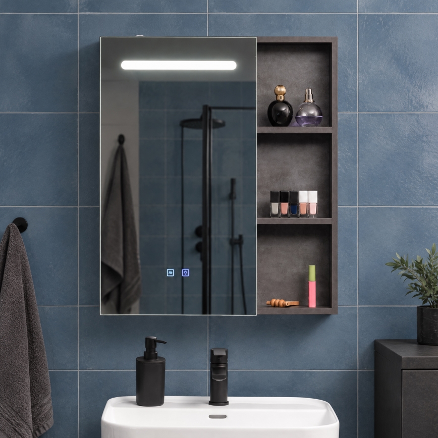 BRILAGI - LED-spejlskab med indbygget belysning TRABIA SINGLE 60x70 cm