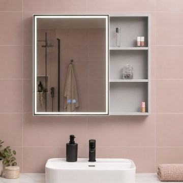 BRILAGI - LED-spejlskab til badeværelset med indbygget belysning NOTO SINGLE 78x65 cm