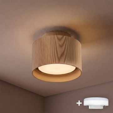 BRILAGI - LED-spot BACKLIT 1xGX53/15W/230V + LED/3W Ø 10 cm i egetræ-look