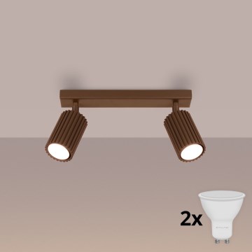 Brilagi - LED-spot CRESTO 2xGU10/10W/230V brun