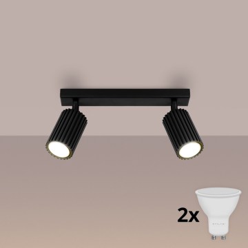 Brilagi - LED-spot CRESTO 2xGU10/10W/230V sort