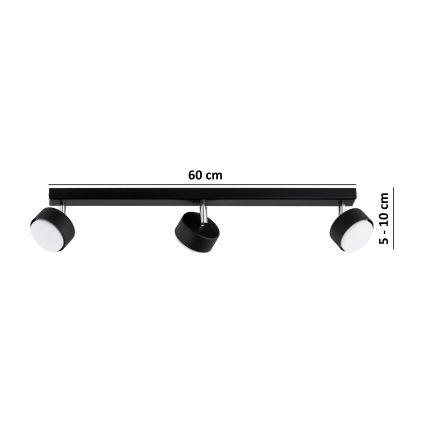 Brilagi - LED-spot MONO 3xGX53/30W/230V sort
