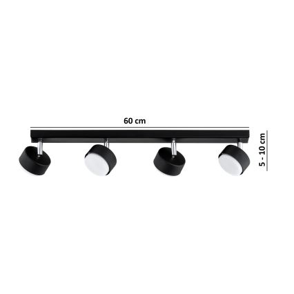 Brilagi - LED-spot MONO 4xGX53/30W/230V sort