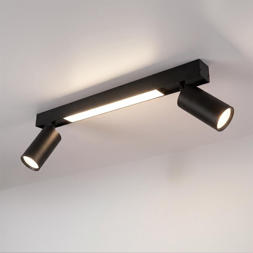 Brilagi - LED-spot SELE 2xGU10/30W/230V + LED/15W sort