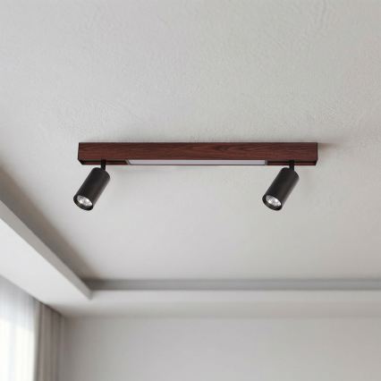 BRILAGI - LED-spot SELE 2xGU10/30W/230V + LED/15W sort/kirsebær dekor