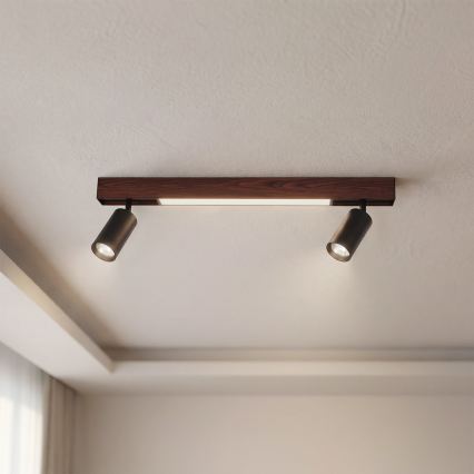 BRILAGI - LED-spot SELE 2xGU10/30W/230V + LED/15W sort/kirsebær dekor