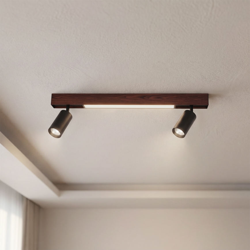 BRILAGI - LED-spot SELE 2xGU10/30W/230V + LED/15W sort/kirsebær dekor