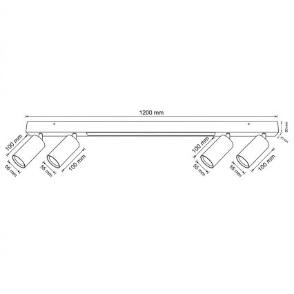 Brilagi - LED-spot SELE 4xGU10/30W/230V + LED/25W hvid