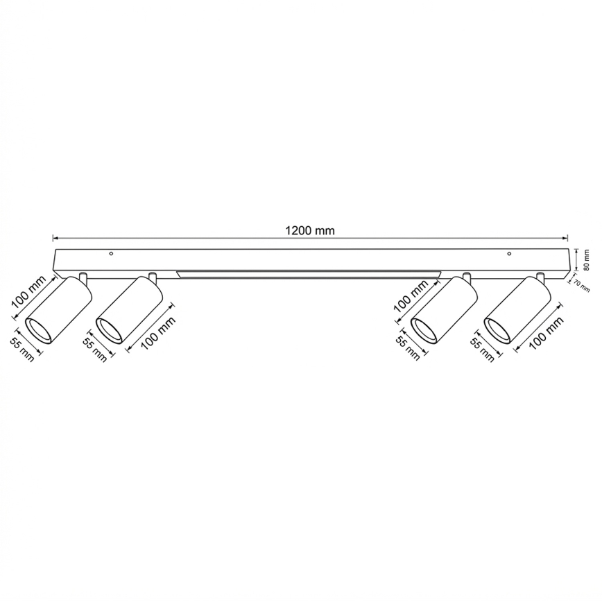 Brilagi - LED-spot SELE 4xGU10/30W/230V + LED/25W hvid