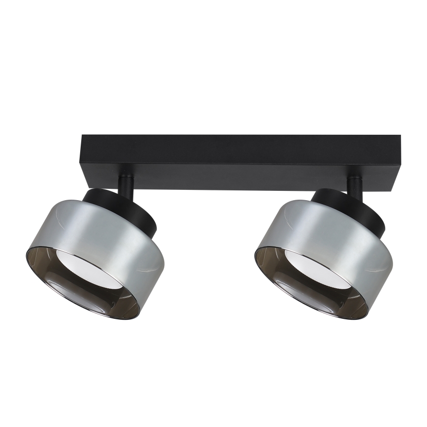 Brilagi - LED Spotarmatur AURA LUX 2xGX53/30W/230V sort/røget