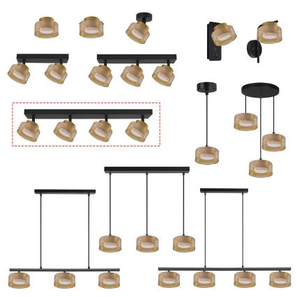 Brilagi - LED Spotarmatur AURA LUX 4xGX53/30W/230V sort/guld