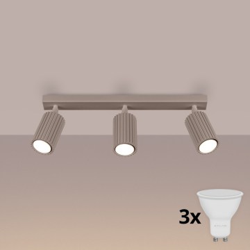 Brilagi - LED-spotarmatur CRESTO 3xGU10/10W/230V taupe