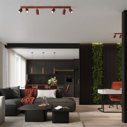 Brilagi - LED-spotarmatur CRESTO 4xGU10/10W/230V rød