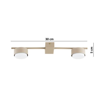 Brilagi - LED-spotarmatur MONO 2xGX53/12W/230V beige
