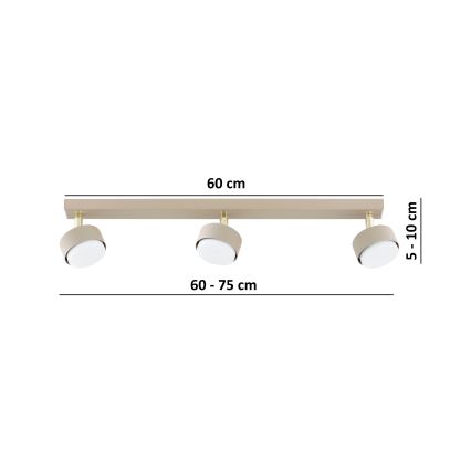 Brilagi - LED-spotarmatur MONO 3xGX53/12W/230V beige