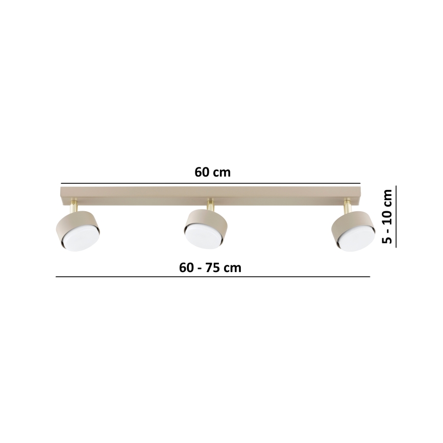 Brilagi - LED-spotarmatur MONO 3xGX53/12W/230V beige