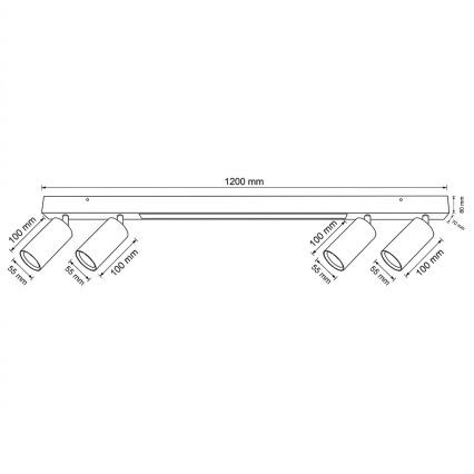 BRILAGI - LED spotarmatur SELE 4xGU10/30W/230V + LED/25W hvid/kirsebær-dekor
